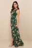 Elegant Admiration Emerald Green Floral One-Shoulder Maxi Dress sold by Lulus