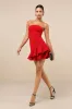 Sultry Intentions Red Strapless Ruffled Mini Dress sold by Lulus