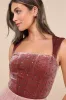 Memorably Flirty Mauve Floral Velvet Cutout Sleeveless Top sold by Lulus