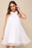 Perfect Stunner White Organza Ruffled Halter Mini Dress sold by Lulus