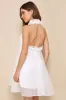 Perfect Stunner White Organza Ruffled Halter Mini Dress sold by Lulus