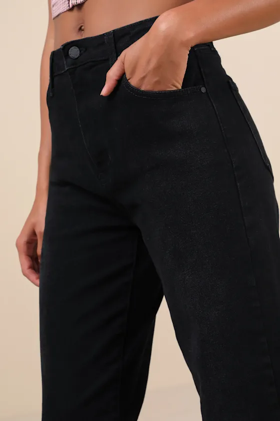 Authentic Vibes Washed Black High-Rise Tapered Barrel Jeans sold by Lulus product image thumbnail 4