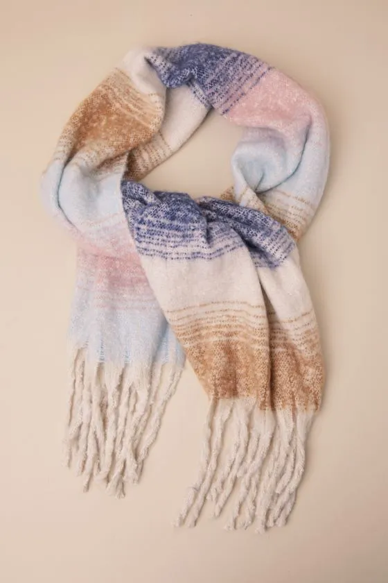 Snowy Escape Multi Striped Blanket Scarf sold by Lulus product image thumbnail 2