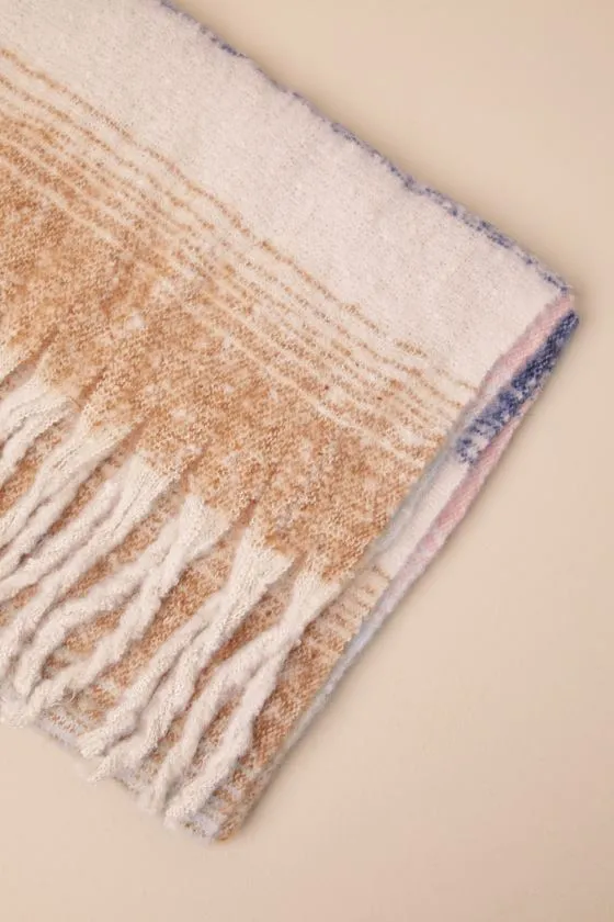 Snowy Escape Multi Striped Blanket Scarf sold by Lulus product image thumbnail 4