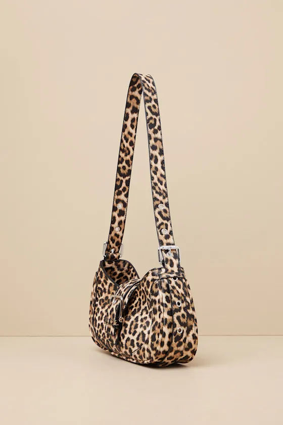 Ziley Brown Leopard Buckle Shoulder Bag sold by Lulus product image thumbnail 3