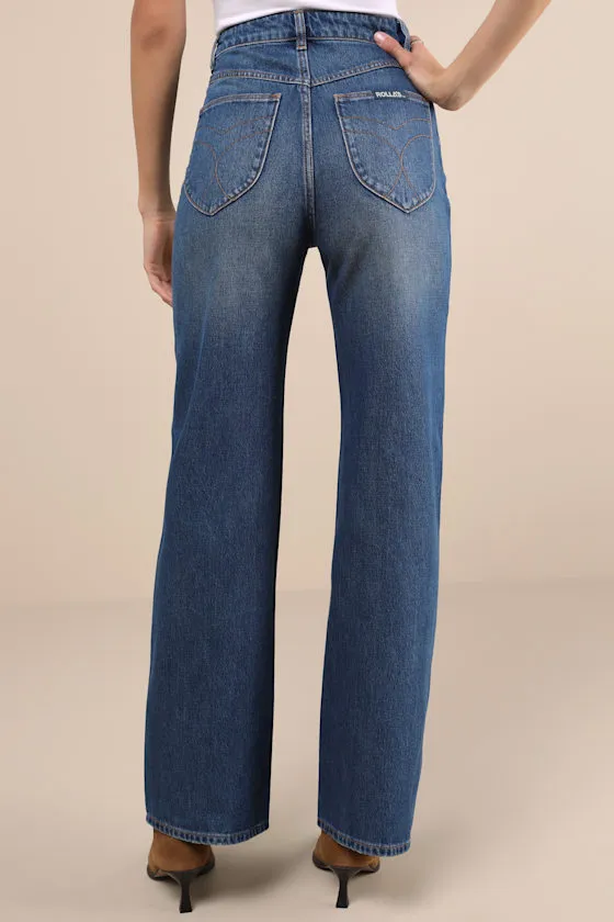 Heidi Dark Wash Relaxed Straight Leg Jeans sold by Lulus product image thumbnail 3
