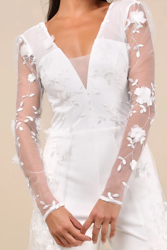 Immaculate Favorite White Mesh Embroidered Cape Jumpsuit sold by Lulus product image thumbnail 4