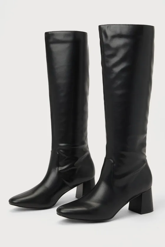 Bryson Black Knee-High Boots sold by Lulus product image thumbnail 2