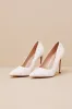 Petitee White Pearl Pointed-Toe Pumps sold by Lulus