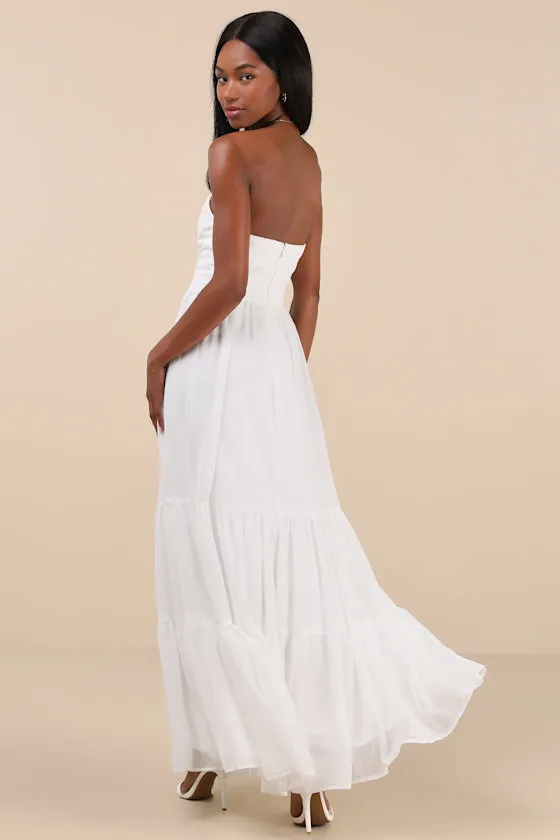 Special Moment White Strapless Bustier Maxi Dress sold by Lulus product image thumbnail 2