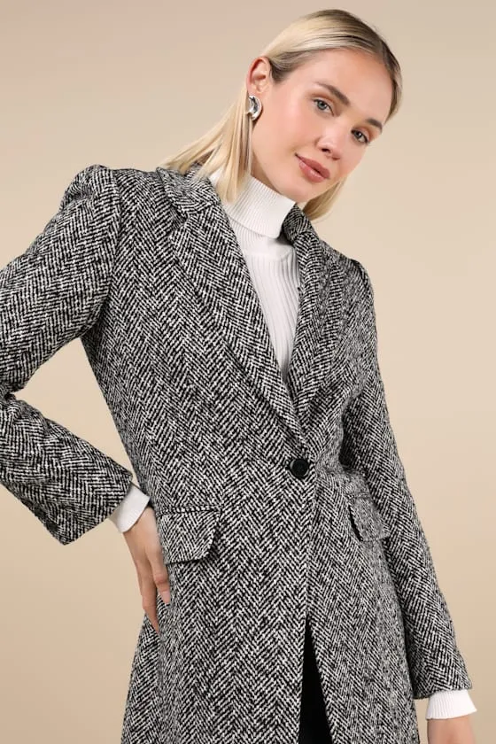 Dienne Black Tweed Faux Fur Collar Coat sold by Lulus product image thumbnail 4