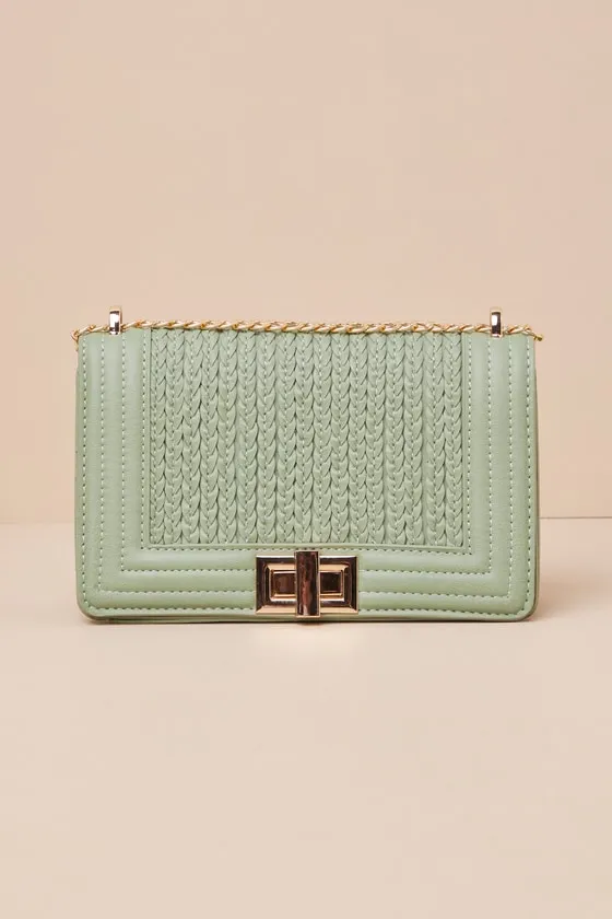 Let's Go Out Later Sage Braided Crossbody Bag sold by Lulus product image thumbnail 3