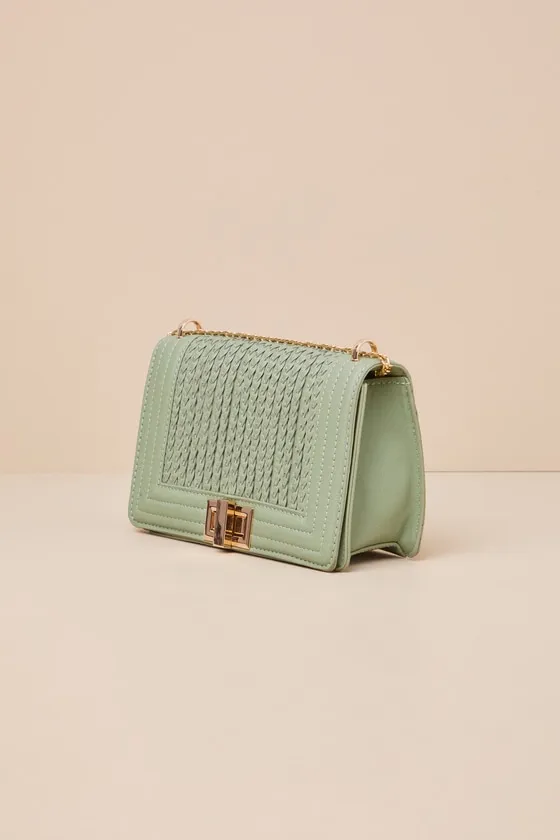 Let's Go Out Later Sage Braided Crossbody Bag sold by Lulus product image thumbnail 4
