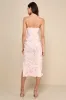 Limitless Adoration Blush Pink 3D Floral Embroidered Midi Dress sold by Lulus