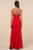 Spellbinding Allure Red Bustier Strapless Mermaid Maxi Dress sold by Lulus