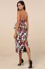 Fabulous Display Black Multi 3D Floral Strapless Midi Dress sold by Lulus