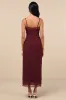 Veanna Burgundy Textured Lace Button-Front Midi Dress sold by Lulus