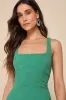 Vibrant Allure Green Square Neck Sleeveless Bodycon Midi Dress sold by Lulus