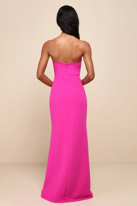 Effortless Radiance Magenta Strapless Mermaid Maxi Dress sold by Lulus product image thumbnail 2
