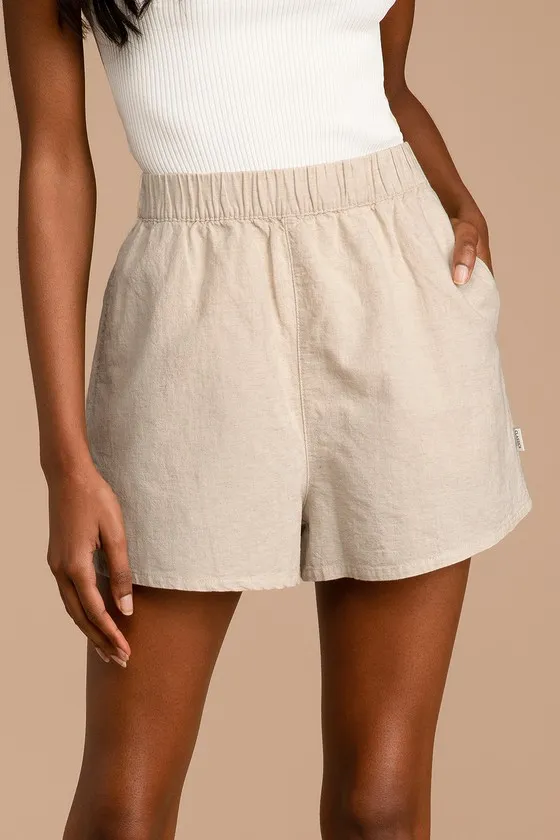 Classic Beige Beach Shorts sold by Lulus product image thumbnail 3