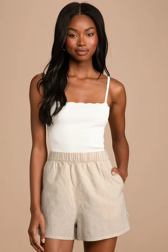 Classic Beige Beach Shorts sold by Lulus product image thumbnail 4