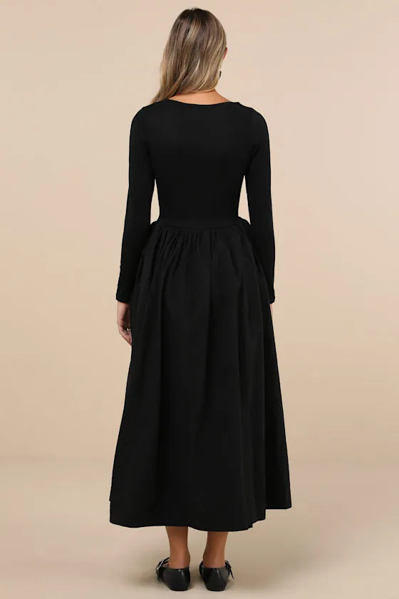 Prima Ballerina Black Midi Dress With Pockets sold by Lulus product image thumbnail 2