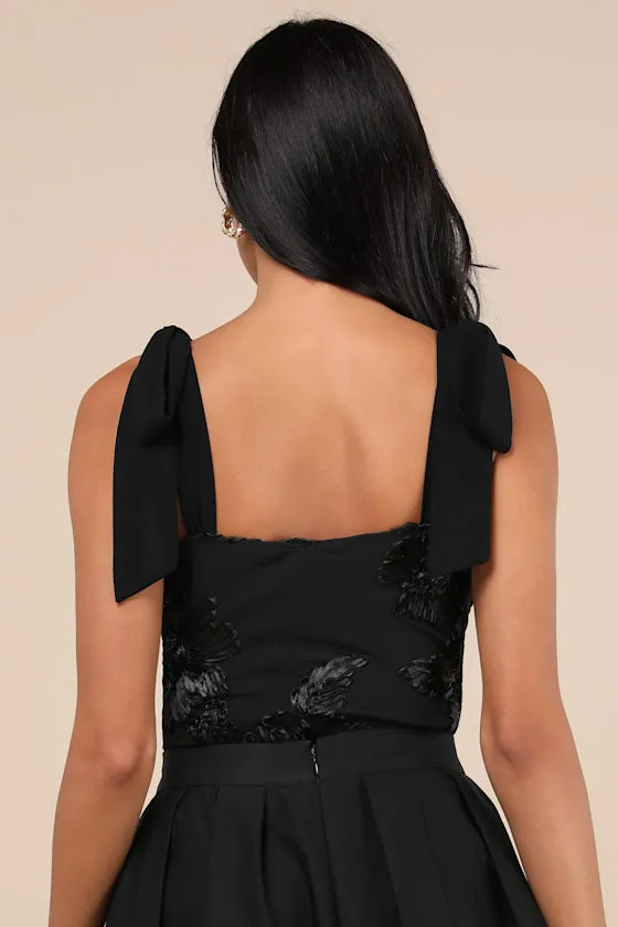 Memorably Charming Black Tie-Strap Bodysuit sold by Lulus product image thumbnail 2