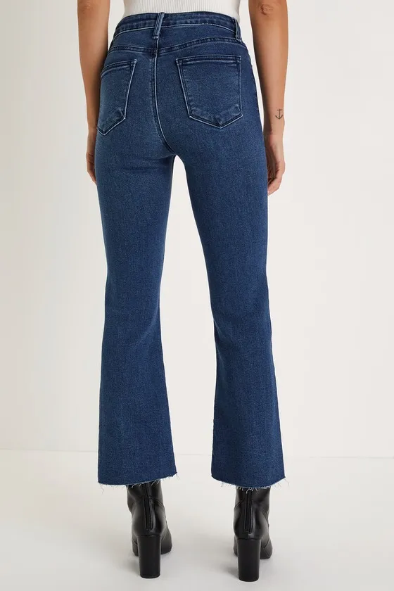 Stylish Flair Dark Wash Denim High-Rise Flare Jeans sold by Lulus product image thumbnail 3