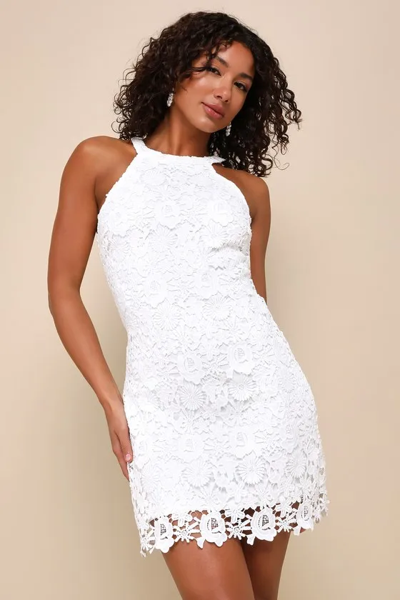 Love Poem Ivory Lace Mini Dress sold by Lulus