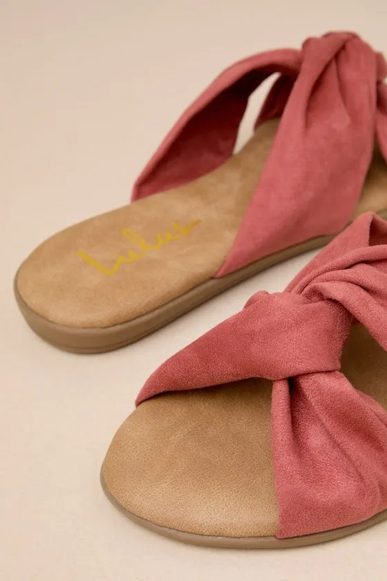 Santana Rust Suede Slide Sandals sold by Lulus product image thumbnail 4