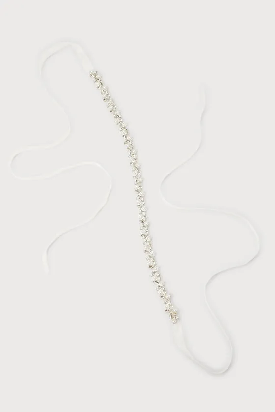 Special Day Sparkle Silver Rhinestone Pearl Bridal Belt sold by Lulus product image thumbnail 4