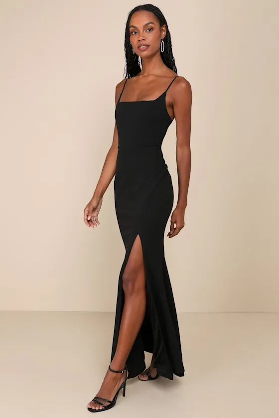 Simply Remarkable Black Sleeveless Bustier Mermaid Maxi Dress sold by Lulus product image thumbnail 2