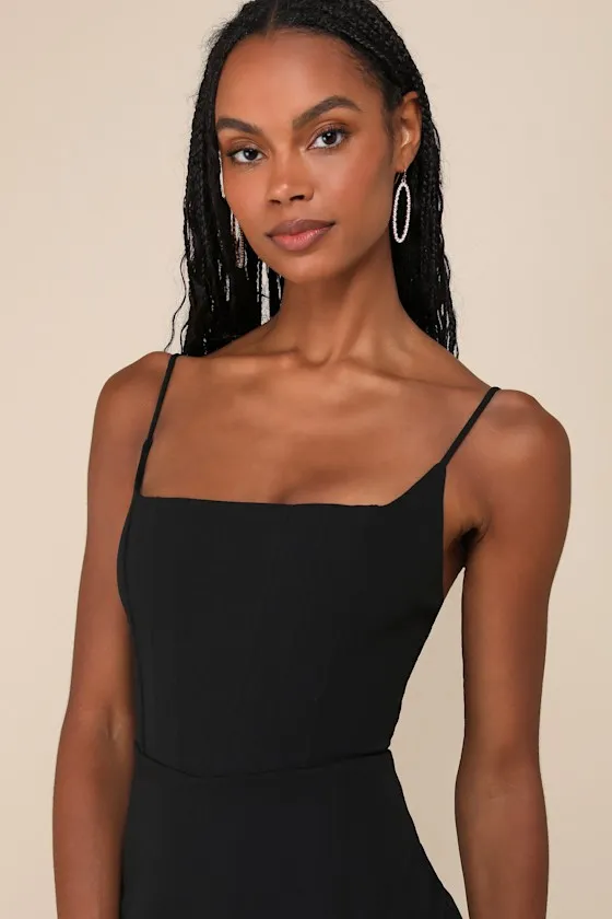 Simply Remarkable Black Sleeveless Bustier Mermaid Maxi Dress sold by Lulus product image thumbnail 4