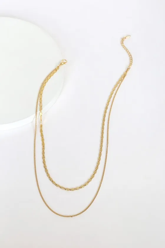 Simple Elegance Gold Layered Necklace sold by Lulus product image thumbnail 2