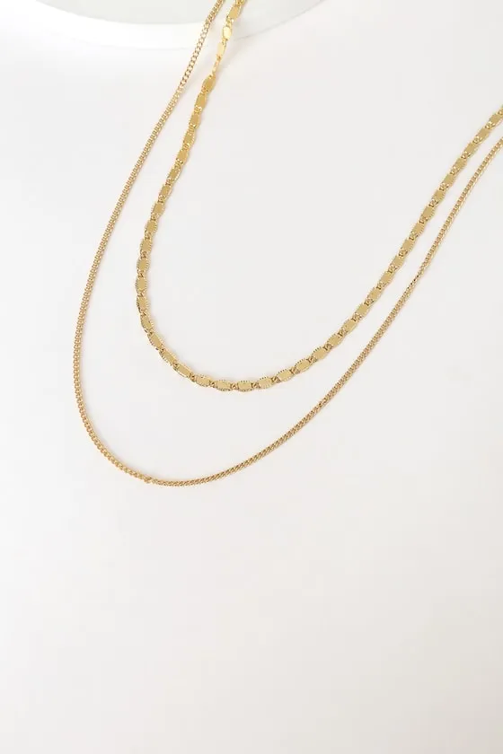 Simple Elegance Gold Layered Necklace sold by Lulus product image thumbnail 3
