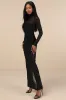 Famous Impression Black Lace Mock Neck Long Sleeve Maxi Dress sold by Lulus