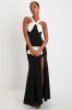 Luxurious Outlook Black and White Bow Mermaid Maxi Dress sold by Lulus