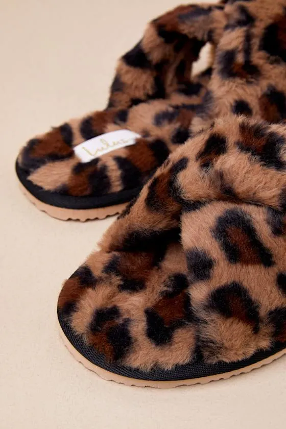 Elerie Leopard Faux Fur Slide Slippers sold by Lulus product image thumbnail 4