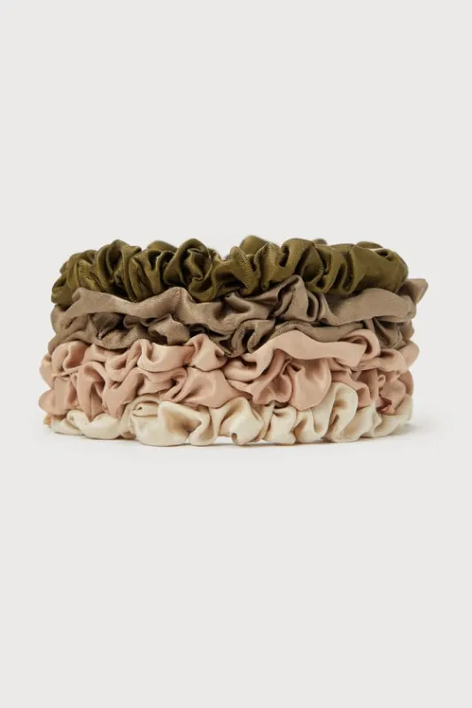 Tress Tamer Taupe Multi Petite 6-Piece Satin Scrunchie Set sold by Lulus