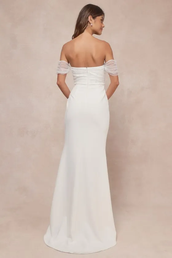 Profound Glamour Ivory Pearl Off-the-Shoulder Tulip Maxi Dress sold by Lulus product image thumbnail 2
