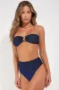 Yacht Topic Navy Blue Lurex High-Waisted Bikini Bottoms sold by Lulus