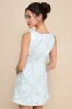 Exquisite Moments Mint Floral Jacquard Sleeveless Mini Dress sold by Lulus