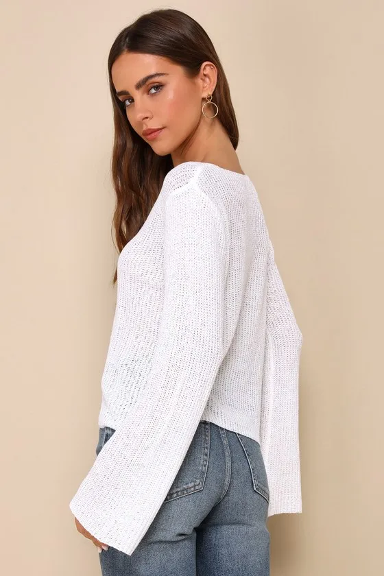 Springtime Sweetie Ivory Loose Knit Cardigan Sweater sold by Lulus product image thumbnail 2
