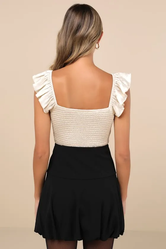 Exceptionally Aesthetic Black High-Rise Bubble-Hem Mini Skirt sold by Lulus product image thumbnail 3