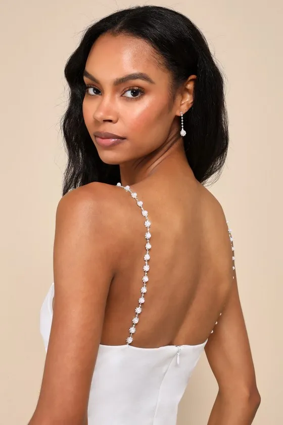 Dazzling Impression White Pearl Rhinestone Bodycon Midi Dress sold by Lulus product image thumbnail 2