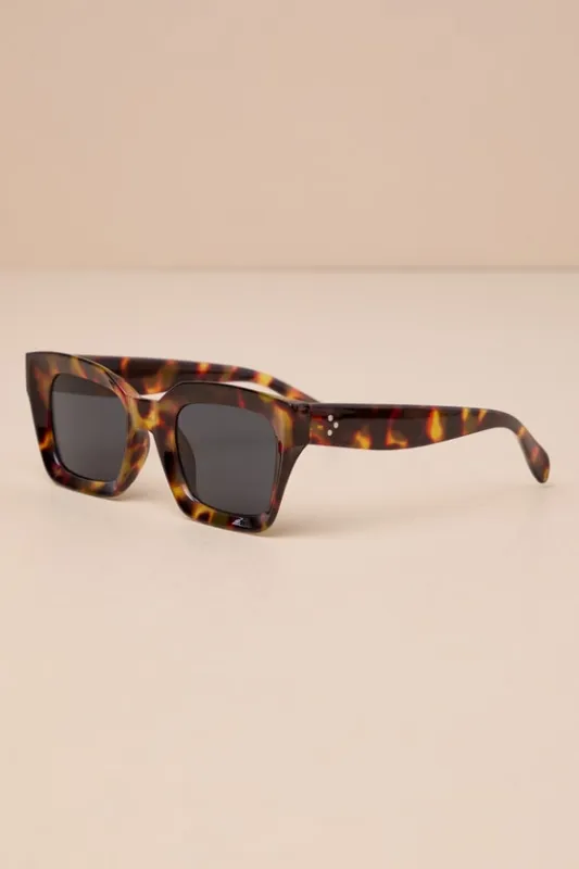 Chic Possibilities Brown Tortoise Square Sunglasses sold by Lulus