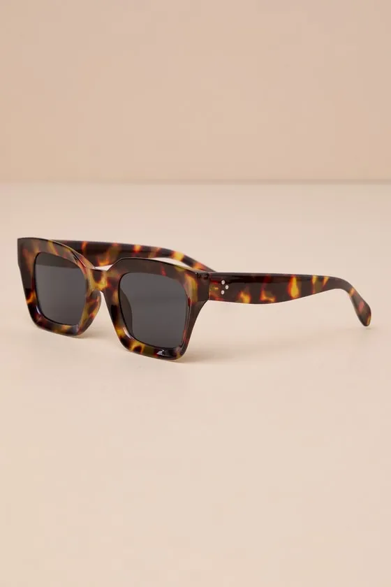 Chic Possibilities Brown Tortoise Square Sunglasses sold by Lulus