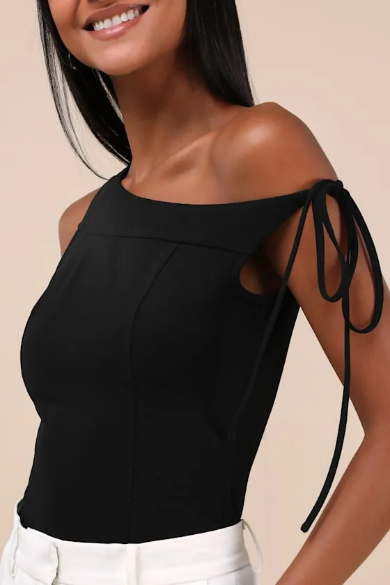 Pivotal Chicness Black One-Shoulder Top sold by Lulus product image thumbnail 4