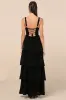 Sophisticated Occasion Black Bustier Lace-Up Maxi Dress sold by Lulus
