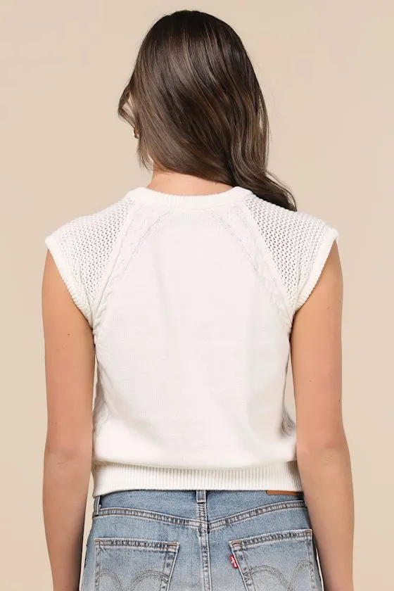 Easygoing Coziness White Short Sleeve Sweater sold by Lulus product image thumbnail 2